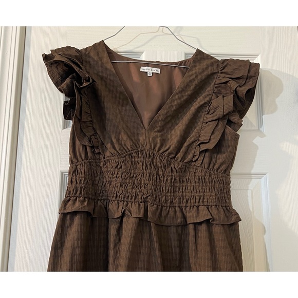 MOON RIVER Ruffle Midi Dress Large - Picture 8 of 12